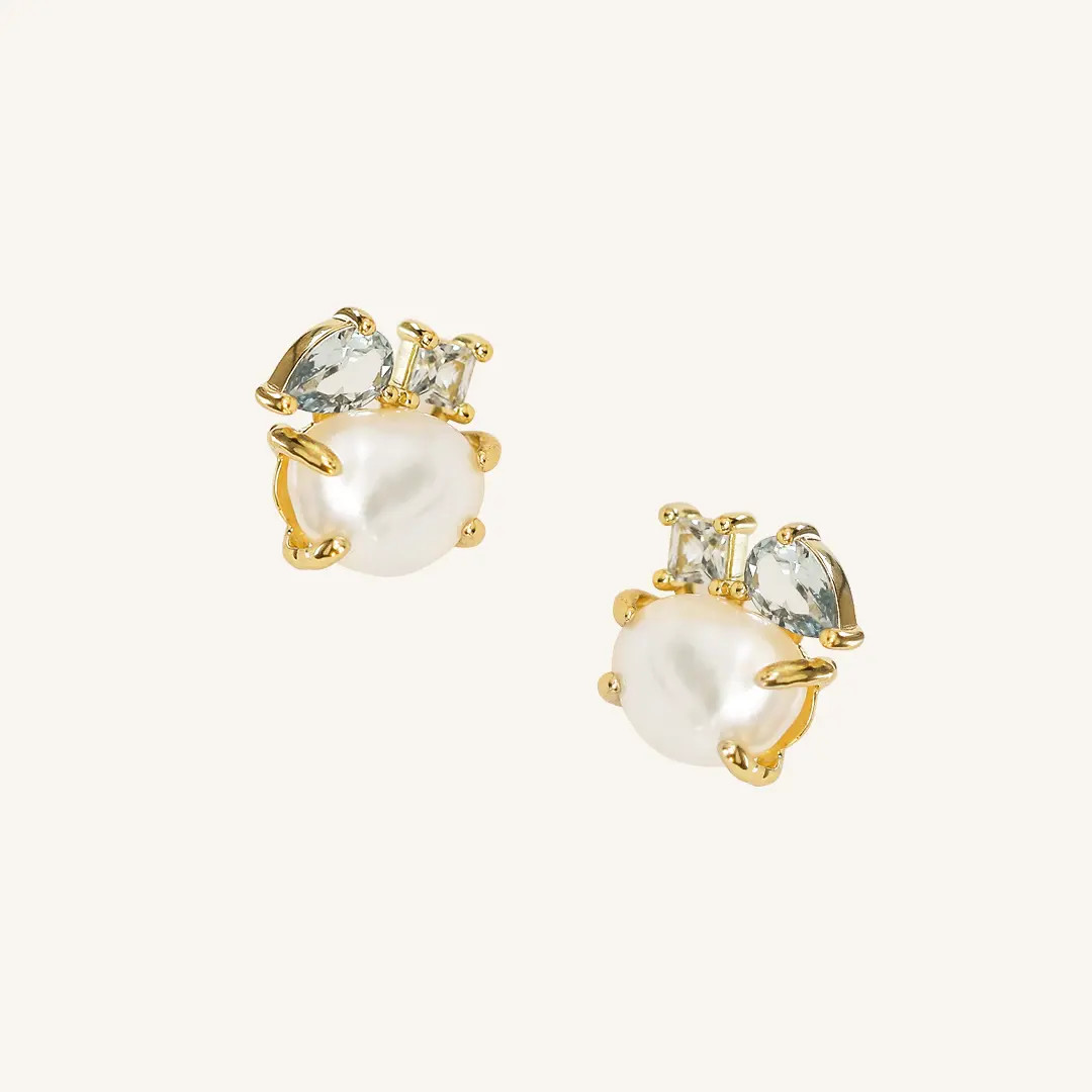 Something Blue Pearl Studs | Francesca Jewellery
