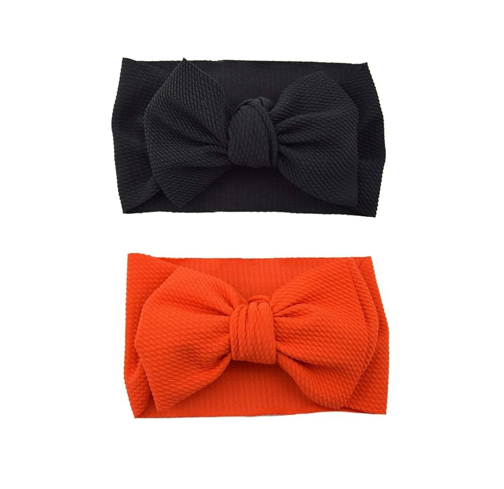 Baby Girl's 8'' Halloween Bow Headband Soft Big Bow Knot Nylon Headband Toddler Hairband for Phot... | Amazon (US)