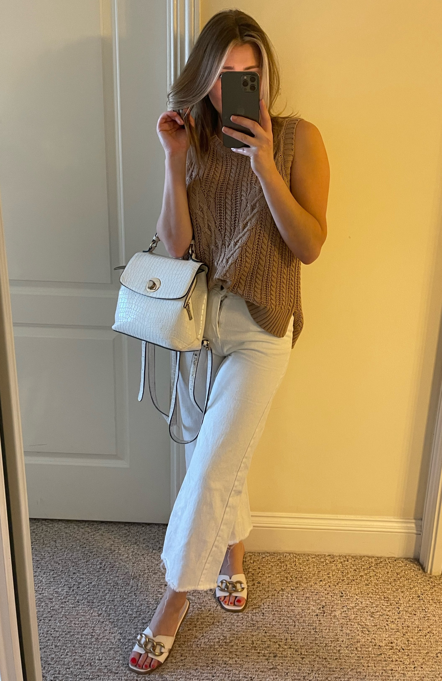 Running errands in the Provincetown Denim and Montreux Sandals from Sartorial Collection! 

Size up in the sweater vest for a relaxed fit! 

#LTKstyletip #LTKfit
