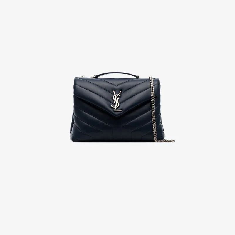 Saint Laurent Midnight Blue Loulou small quilted leather shoulder bag | Browns Fashion