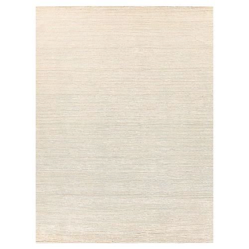 Exquisite Rugs Kaza Modern Classic Cream Wool Textured Solid Rug - 9'x12' | Kathy Kuo Home