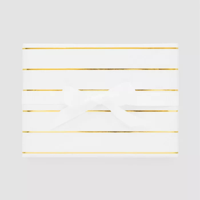 White with Gold Stripe Gift Wrap, Single Roll - Sugar Paper™ | Target