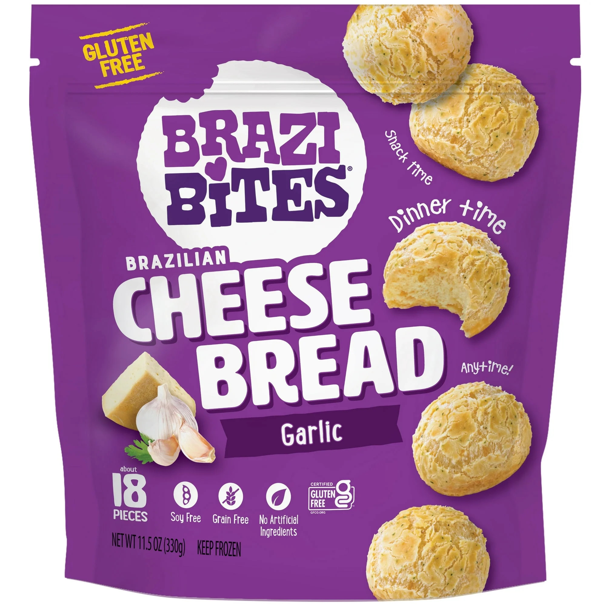 Brazi Bites Gluten-Free Garlic Brazilian Cheese Bread, Frozen, Regular, 11.5 oz (330g) | Walmart (US)
