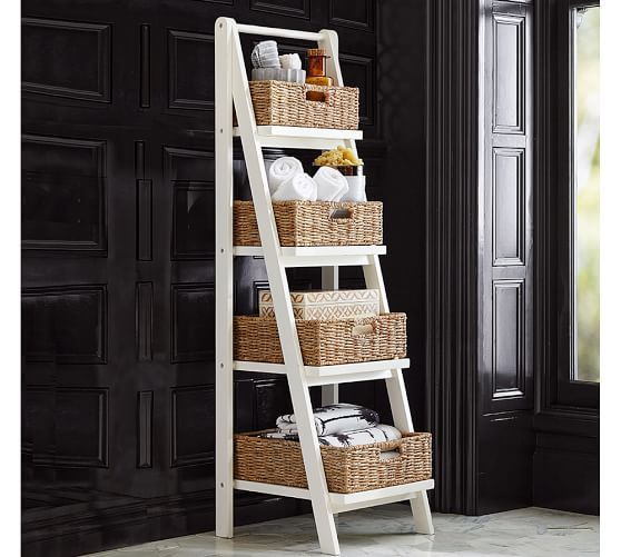 Ainsley Ladder Floor Storage with Baskets | Pottery Barn (US)