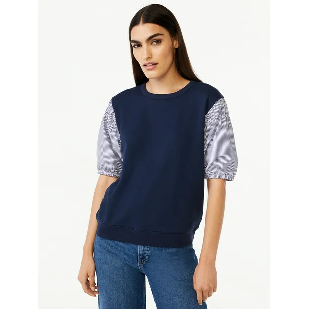 Free Assembly Women's Smocked Square Shoulder Top - Walmart.com | Walmart (US)