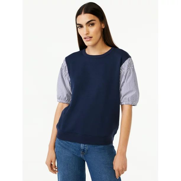 Free Assembly Women's Smocked Square Shoulder Top - Walmart.com | Walmart (US)