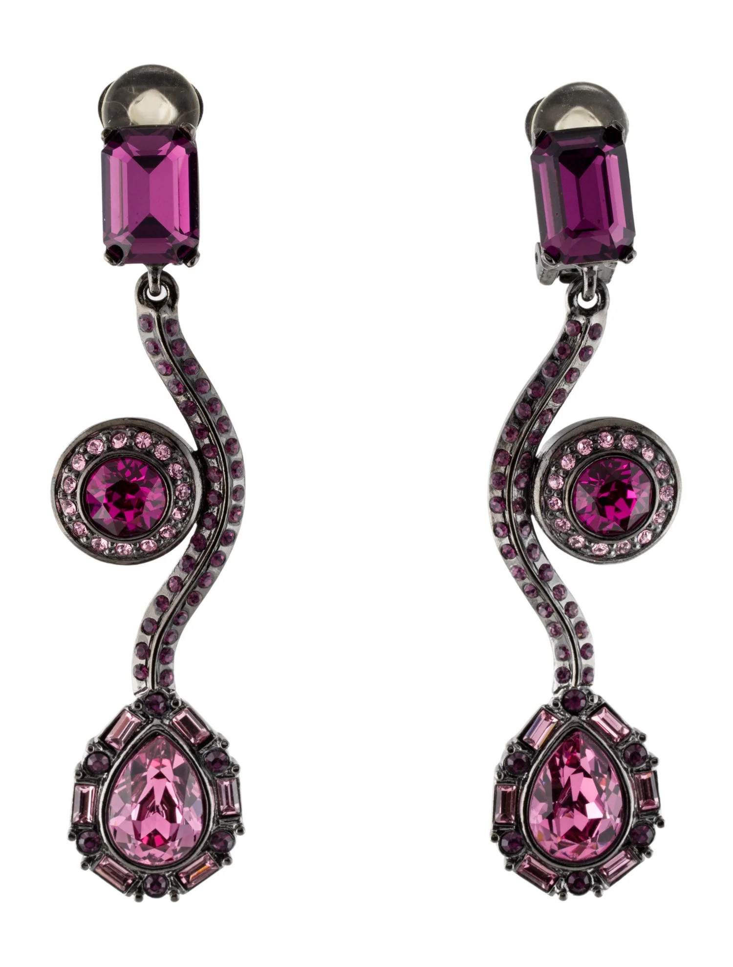Crystal Clip-On Drop Earrings | The RealReal