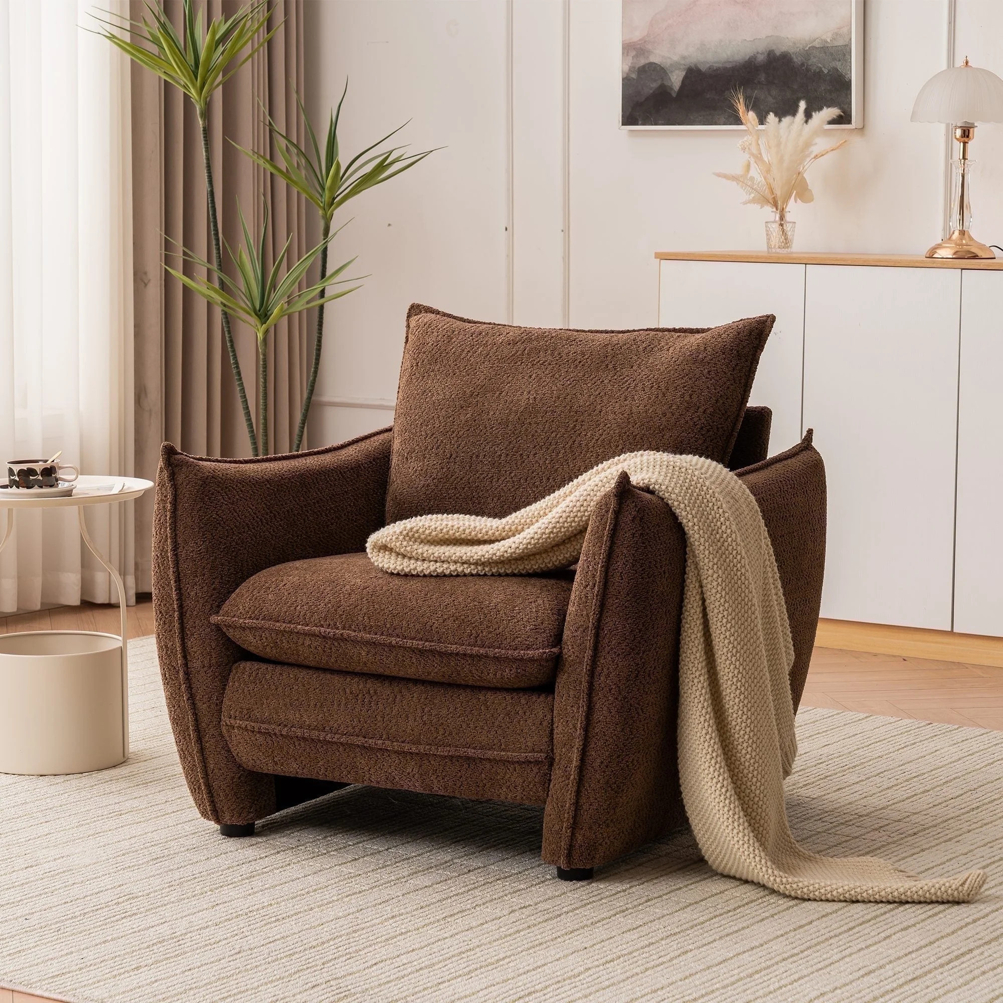 Cloud Like Modern Sofa Chair Side Pocket Design With Thickened 6-Inch Soft Cushion Waist Support,... | Walmart (US)