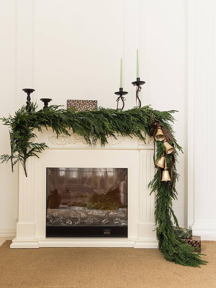 9ft Handmade Christmas Garland,Artificial Norfolk Pine Needles Greenery Seasonal Garland for Chri... | Amazon (US)