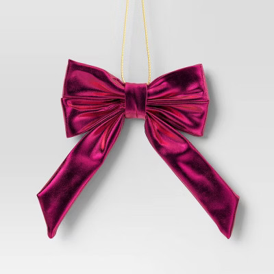6.75" Christmas Metallic Bow Ornament Hot Pink - Wondershop™ | Target