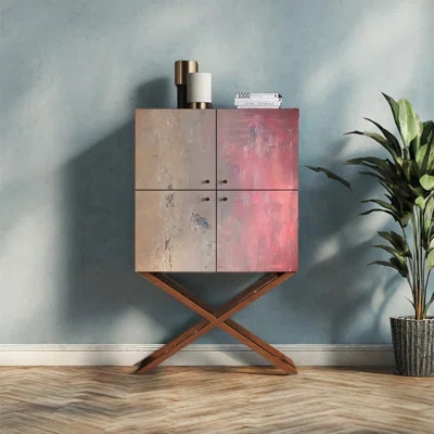 Four Door Storage Cabinet with Metal Handles | Wayfair North America