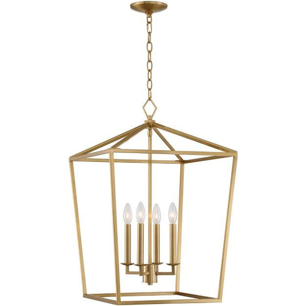 Franklin Iron Works Gold Pendant Chandelier 18" Wide Modern Industrial Open Frame 4-Light Fixture... | Target