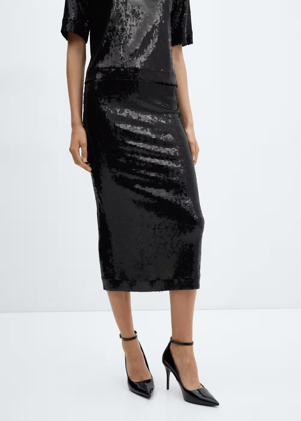Sequin midi skirt -  Women | Mango USA | MANGO (US)