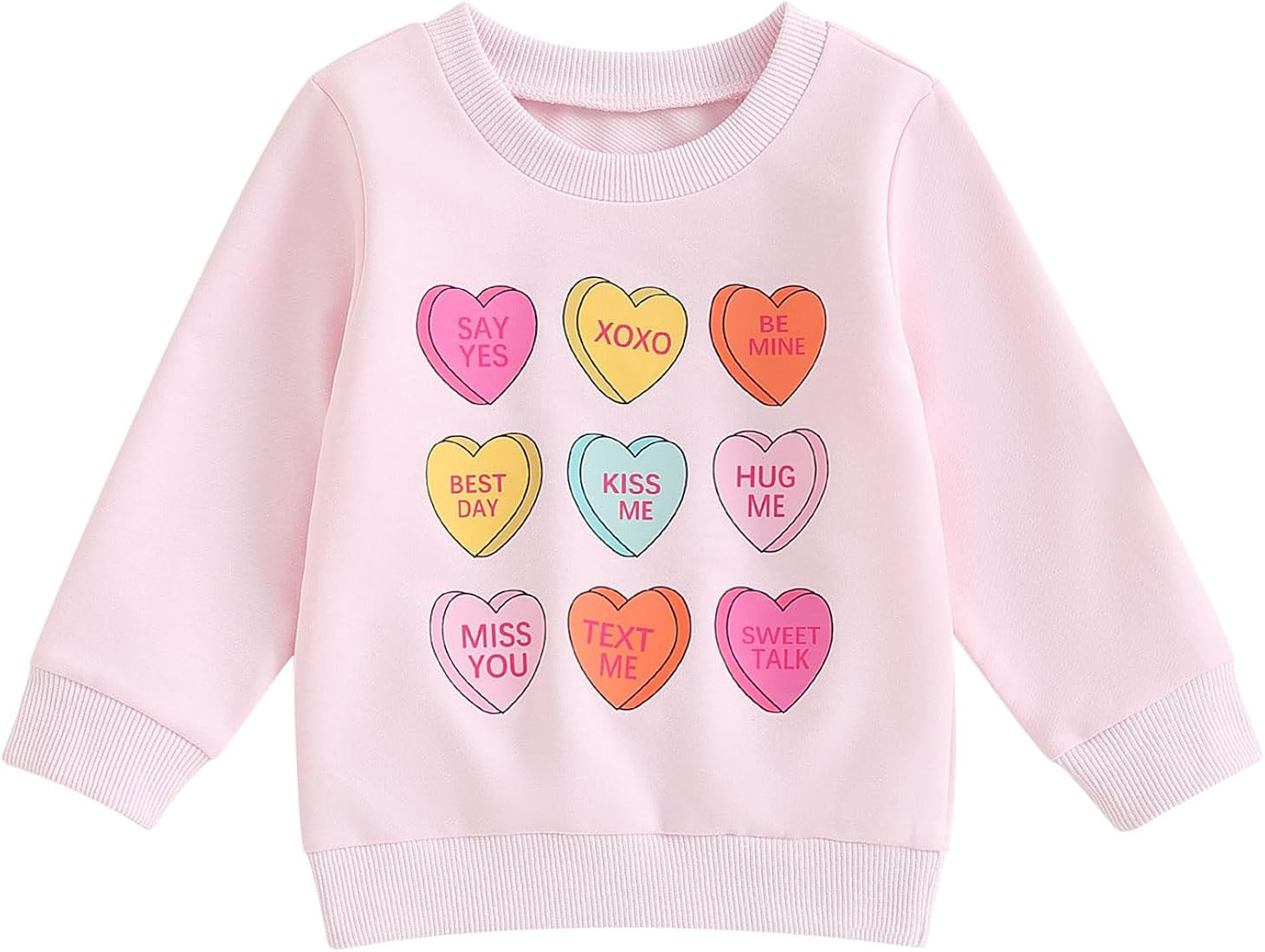 Laiyqifaudy Toddler Girl Valentine's Day Outfit Pullovers Heart Letter Print Shirt Sweatshirt Val... | Amazon (US)
