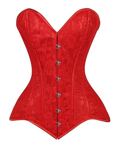 Daisy Corsets Womens Red Lace Overbust Corset Bustier Top & Plus Size - Lingerie & Fashion | Amazon (US)