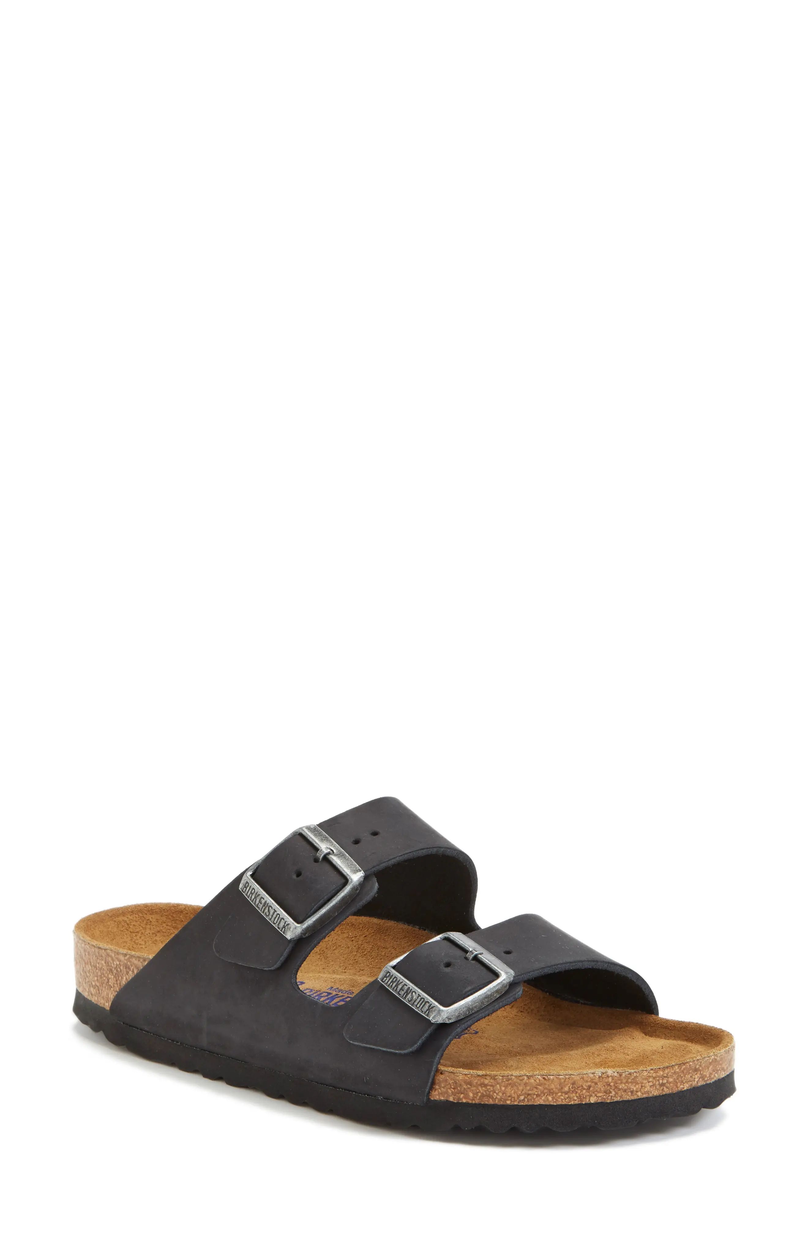 Women's Birkenstock Arizona Soft Footbed Sandal, Size 10-10.5US - Black | Nordstrom