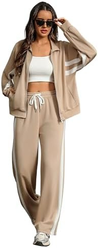 Totatuit Womens 2 pieces Sweatsuit Sets Zip Up Sweatshirts and Sweatpants Tracksuit Lounge Set Tr... | Amazon (US)