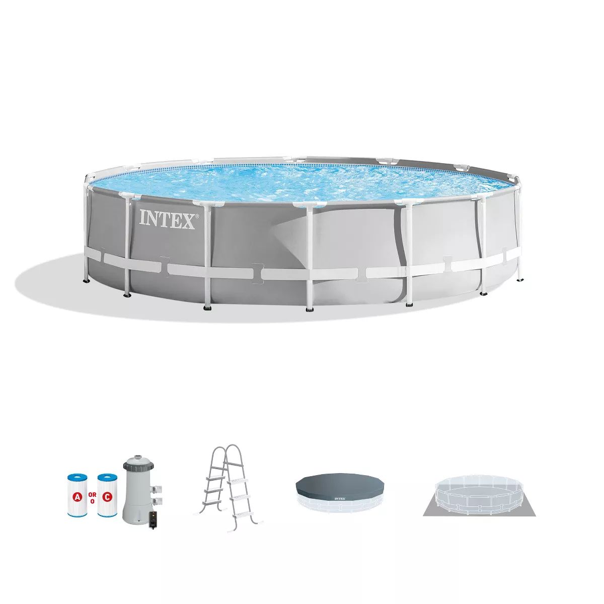 Intex 26719EH 14ft x 42in Prism Frame Above Ground Swimming Pool with Pump | Target