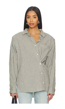 LIONESS Notting Hill Shirt in Cream Check from Revolve.com | Revolve Clothing (Global)