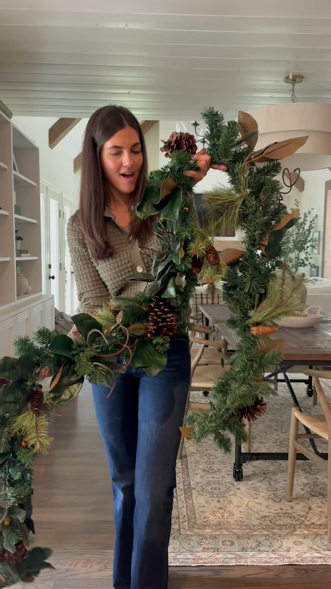 Christmas mantle 2025! 

I started with this beauty of a garland from Wayfair! A mix of magnolia, pinecones and wood branches give the perfect base to start! 

I added 2 other garlands of Norfolk pine and some other stems from Wayfair. Last I mixed some bells and oversized ornaments with ribbon and my favorite metal “Merry Christmas” sign. 

Love how it turned out! 

#LTKStyleTip #LTKHome #LTKHoliday