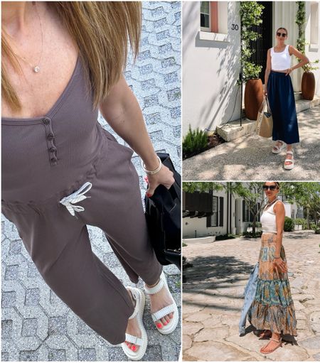 Travel : vacation outfits from Nordstrom- wearing s in jumpsuit, xs in skirts and madewell tank, xxs in open edit tank @nordstrom #nordstrompartner #nordstrom
