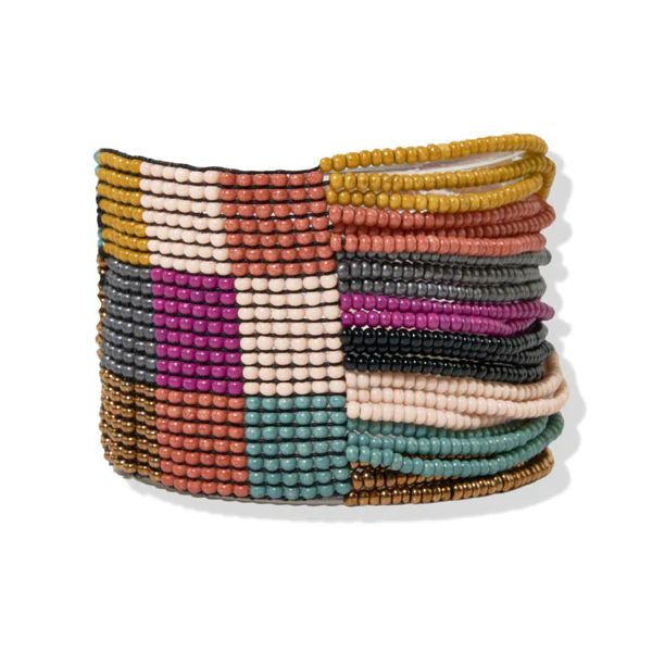 Muted Check Woven Multi Layer Bracelet | INK+ALLOY