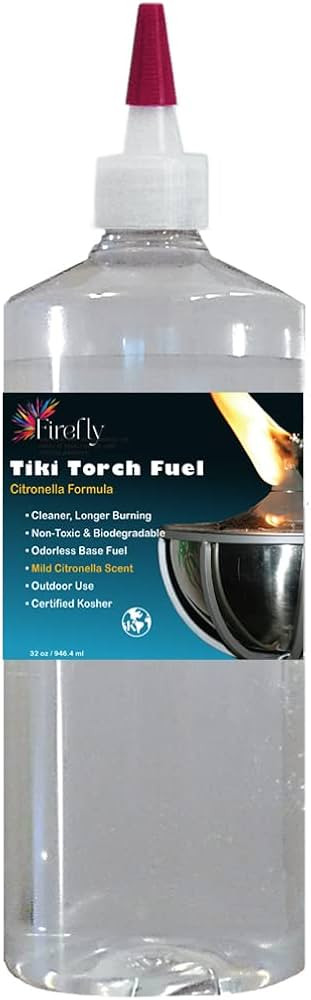 Firefly Non-Toxic Biodegradable Citronella Tiki Torch Fuel - Smokeless, Odorless, Long-Lasting, I... | Amazon (US)
