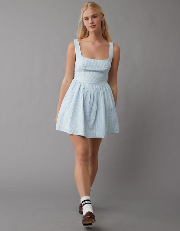 AE Corset Fit & Flare Mini Dress | American Eagle Outfitters (US & CA)