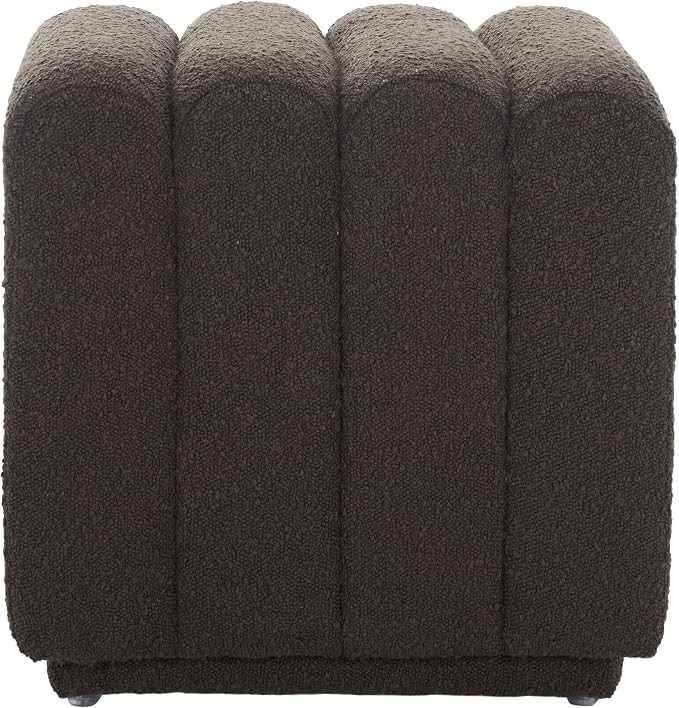 SAFAVIEH Home Collection Joseph Brown Boucle Channel Tufted Square Ottoman Seat Foot Rest (Fully ... | Amazon (US)