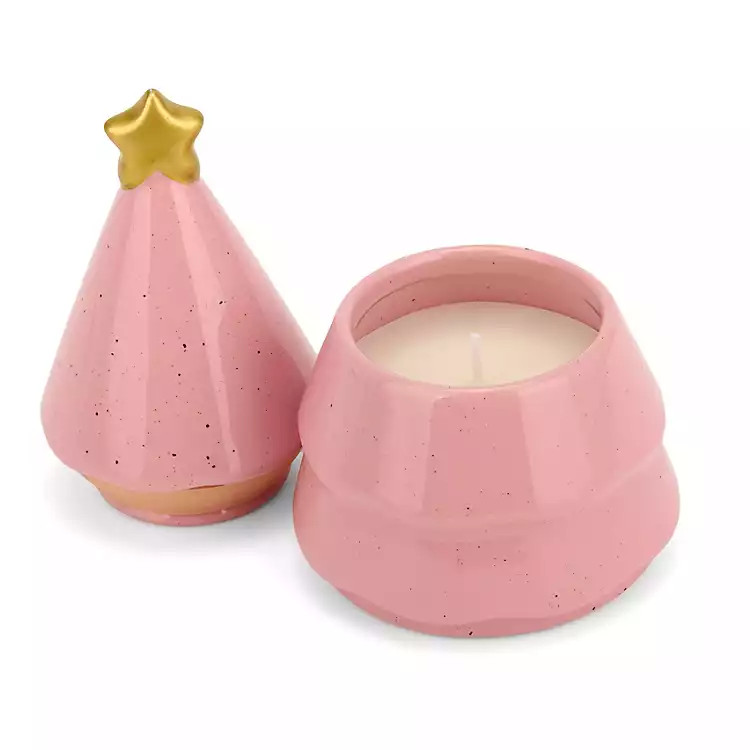Christmas Cobbler Pink Tree 1-Wick Jar Candle | Kirklands Home | Kirklands