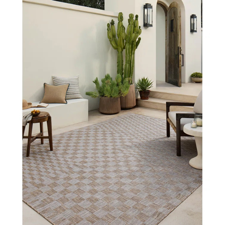 Amber Lewis x Loloi Indoor / Outdoor Topanga Natural / Dove Area Rug | Wayfair North America