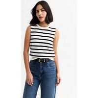 New Look White Striped Knit Vest | Very (UK)