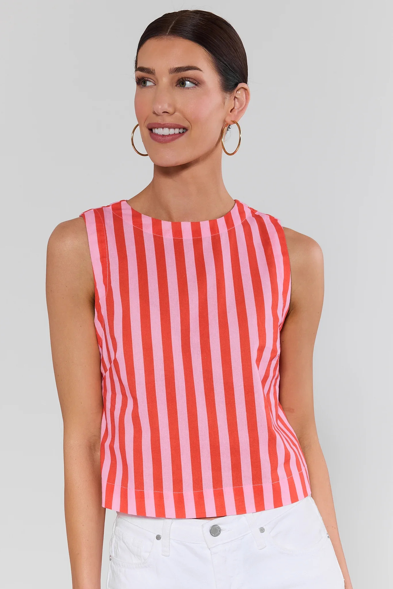 Blaire Orange Striped Top | Avara