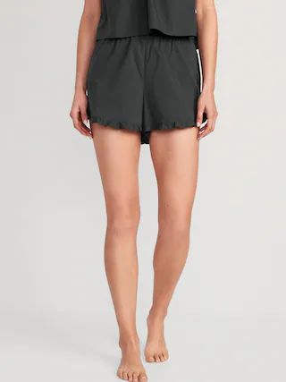 Matching High-Waisted Ruffle-Trimmed Pajama Shorts for Women -- 2.5-inch inseam | Old Navy (US)
