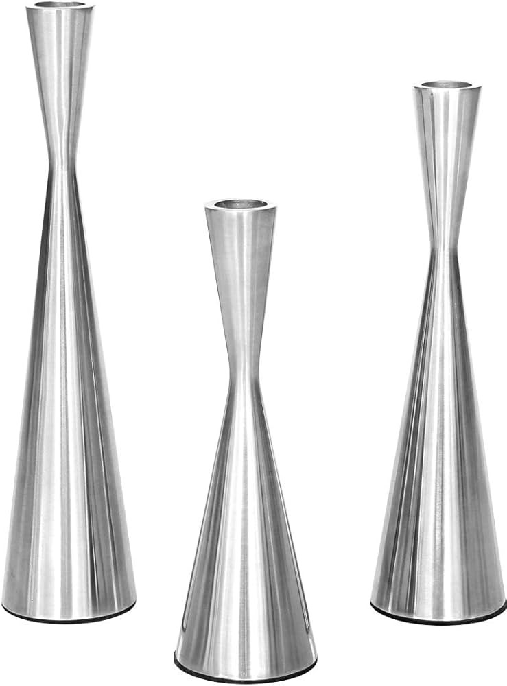 Vixdonos Taper Candlestick Holders Metal Candle Holders Set of 3 Table Decorative Candle Stand fo... | Amazon (US)