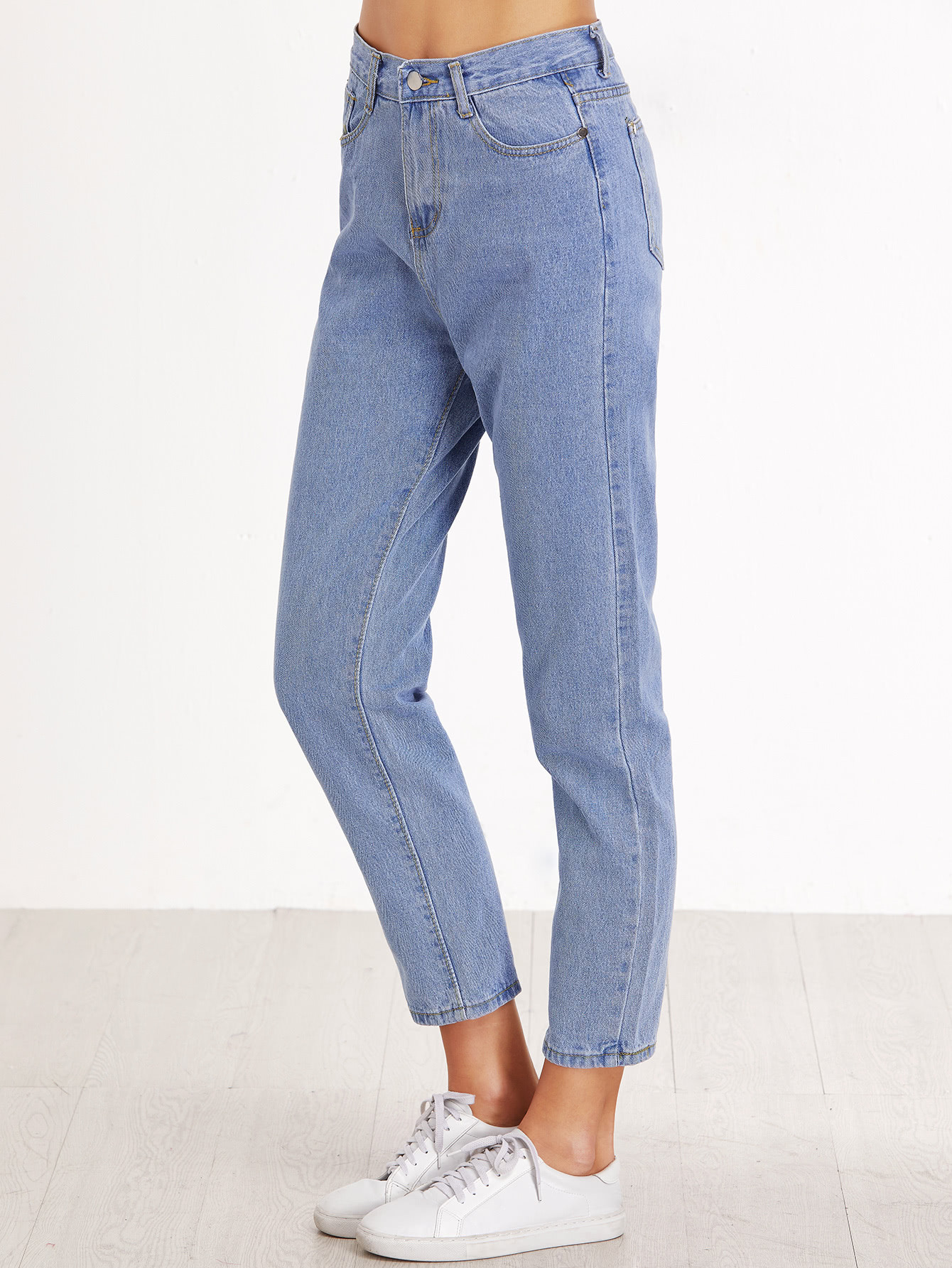 High Waist Pocket Cropped Jeans | SHEIN