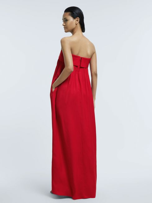 Atelier Italian Fabric Strapless Maxi Dress | Reiss US