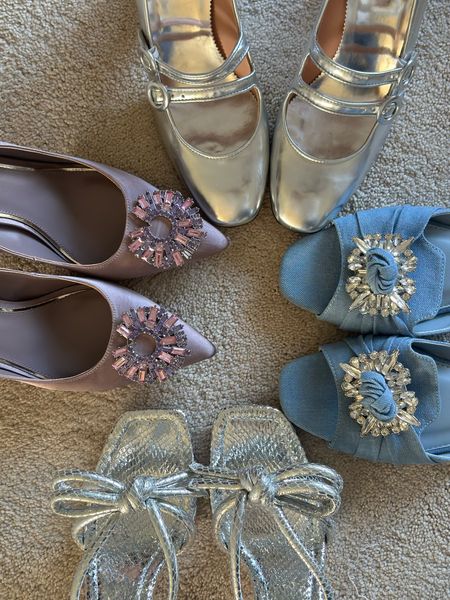 Silver bow shoes 
Classic Mary Jane 
Sparkle sandal 

#LTKfindsunder100