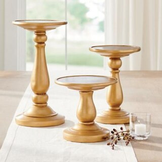 Gold Pedestal Stands, Set of Three | Grandin Road