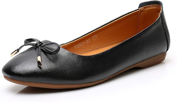 VenusCelia Women's Bowknot Ballet Dance Flat Shoe | Amazon (US)