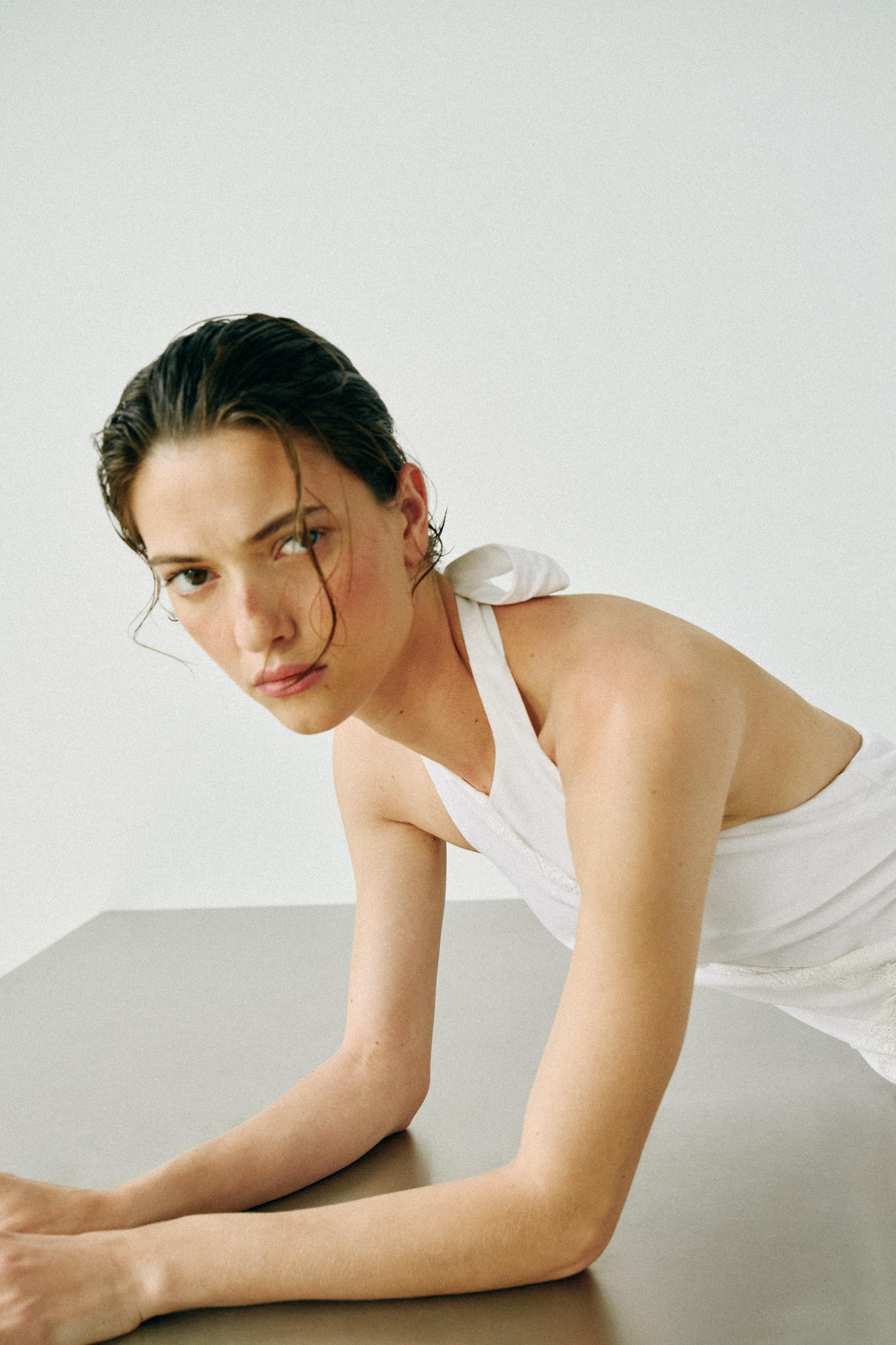 COMBINATION LINEN MIDI DRESS | Zara US