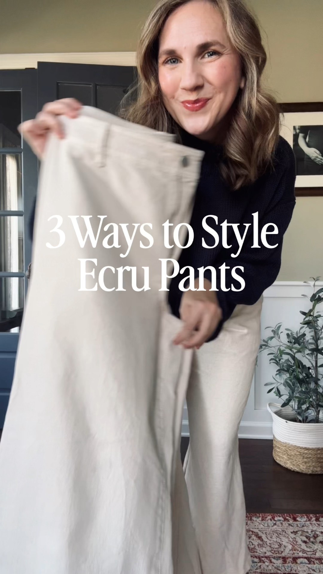 3 Ways to Style Ecru Pants 

Ecru Pants- old from Target - tts - they have a few sizes left but linking others 

Look One- 
Roll Neck Sweater - Jcrew tts or go up a size for extra cozy 
Tee- old navy tts 
 Bag- Abby Alley 
Sneakers- Freda Salvador code: jena10 

Look 2- 
Tee- old navy tts
Sweater - Quince tts 
Bag- Latico Leather 
Scarf- Amazon 
Fringe Loafers- Freda Salvador code: jena10 

Look 3 - 
Denim top - last season old navy but linking others 
Bag- Clare V 
Sneakers- adidas 


#LTKootd #LTKgrwm #LTKSeasonal