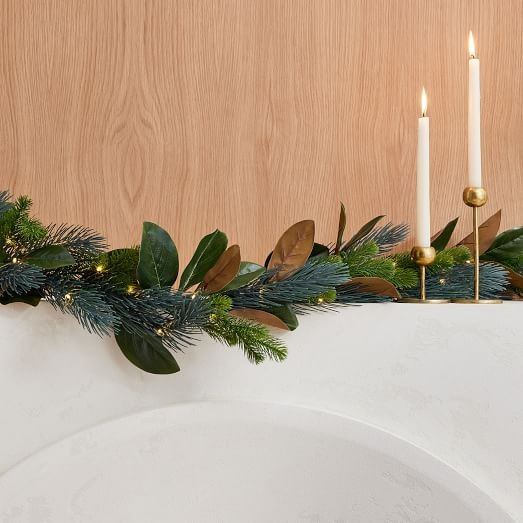 Faux Green Magnolia Garland | West Elm (US)