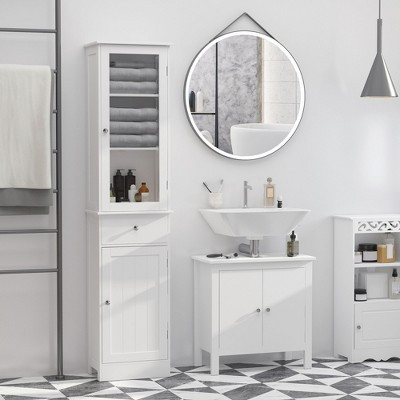 TIRAMISUBEST kleankin Slim Bathroom Storage Cabinet - White Mobile File Cabinet | Target