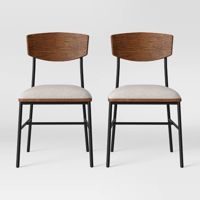 2pk Telstar Mid-Century Modern Mixed Material Dining Chair - Project 62™ | Target