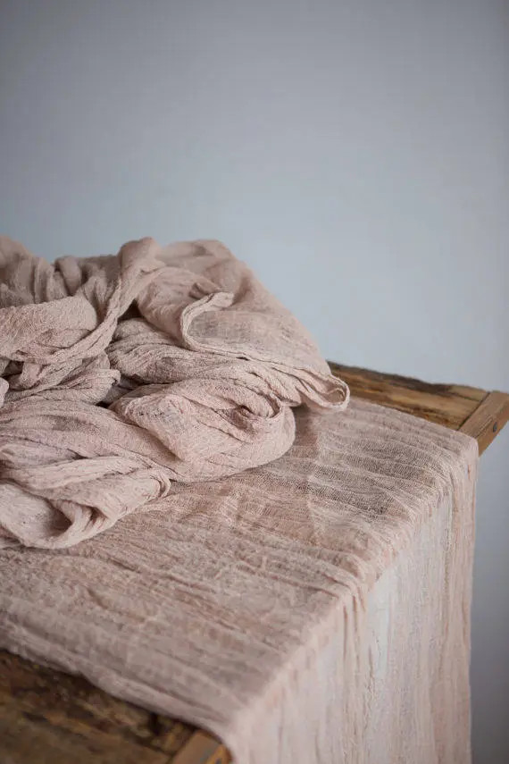 Gauze table runner Beige Rustic Wedding centerpiece Cheesecloth table runner Boho neutral gauze d... | Etsy (US)