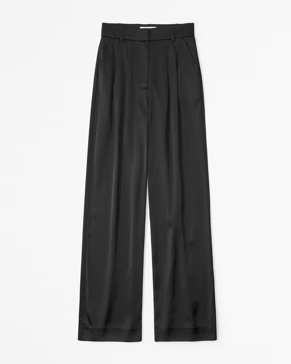 A&F Sloane Tailored Satin Pant | Abercrombie & Fitch (US)