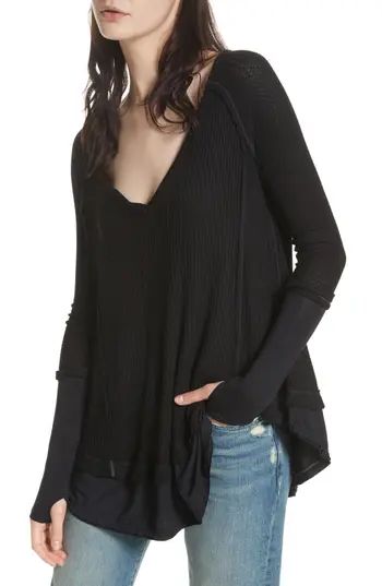 Women's Free People Laguna Thermal Top, Size X-Small - Black | Nordstrom