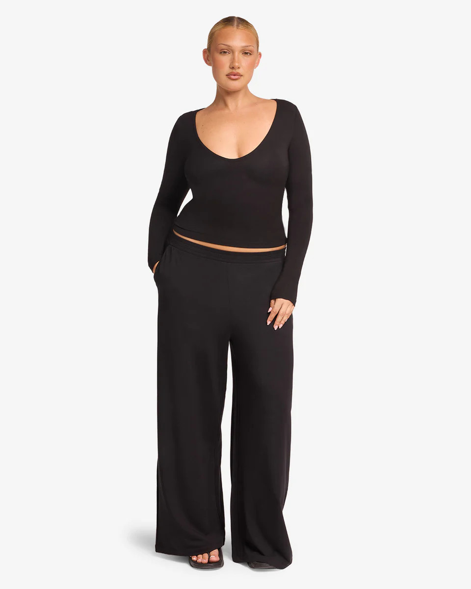 Everyday Wide Leg Pant | Black | Crop Shop Boutique US