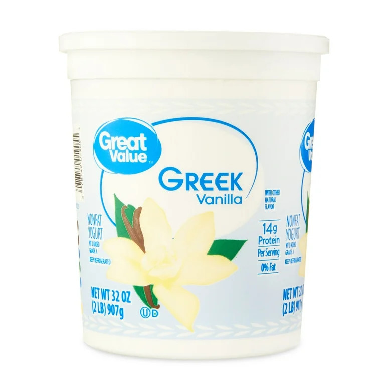 Great Value Vanilla Nonfat Greek Yogurt, 32 oz Tub | Walmart (US)